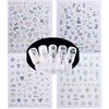 Luxury Nail Stickers Set--10 Sheets Colorful Nail Art Stickers in Different Crystal Gem Bronzing Shapes,3D Self-Adhesive Nail Decals for Nail Art DIY+1 Pcs Tweezers+1 Pcs Pressing Stick
