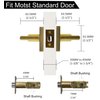Linkaa Pivacy Door Lever Gold Stain Brass Lever Door Handle with Lock, Keyless Door Lock, Privacy Function Exterior/Interior Door Handles.