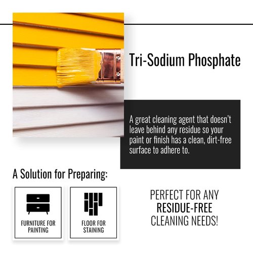 Real Milk Paint, Trisodium Phosphate, Wood Floor and Furniture Cleaner for Paint Preparation, Stain Remover, Degreaser and Residue Free Surface Cleaner, 8 oz