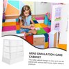 Toyvian Dollhouse Cake Cabinet Display Shelves Ornament Display Cabinet Kitchen Cabinets Decor Display Shelf Furniture Models Mini Cake Cabinet Small Cabinet Food Plastic White
