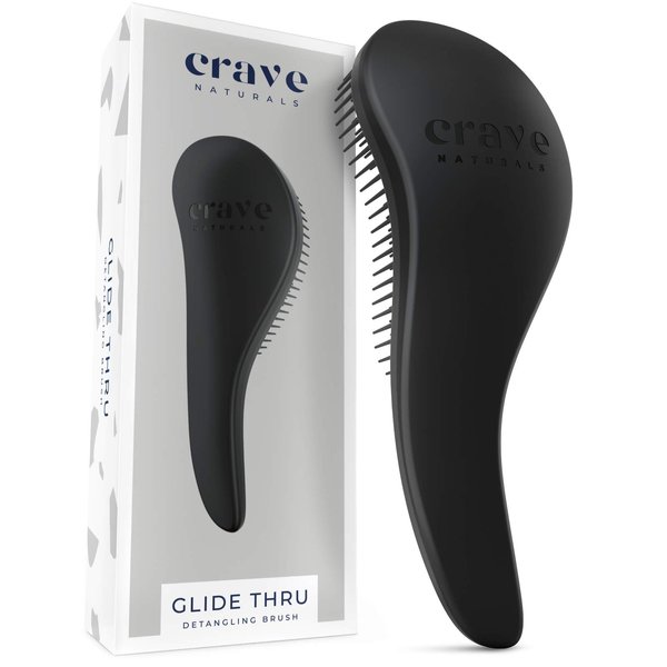 Crave Naturals BIGGIE Glide Thru Detangling Brush - Detangler Hairbrush & Comb for Curly, Natural, Straight, Wet or Dry Hair (MINT)