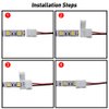 LightingWill 10pcs/Pack Strip Wire Solderless Snap Down 2Conductor LED Strip Connector for 10mm Wide 5050 5630 Single Color Flex LED Strips