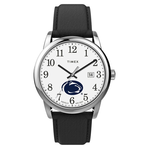 Timex Tribute Men's Collegiate Easy Reader 38mm Watch – Penn State Nittany Lions with Black Leather Strap