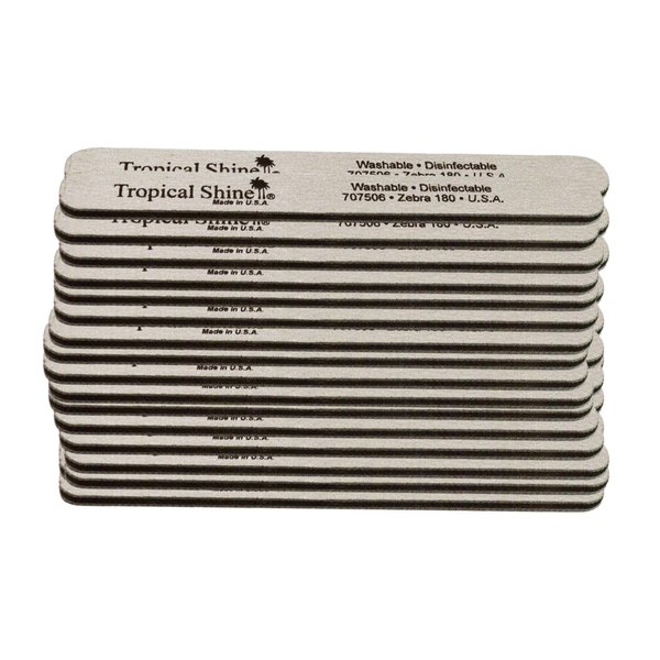 Tropical Shine Zebra Nail File 180/180 Grit (Fifty Pack)