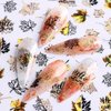 Fall Nail Stickers Autumn Maple Leaves Nail Decals Thanksgiving 3D Nail Art Supplies 9PCS Gold Maple Leaf Butterfly Abstract Face Rose Self-Adhesive Nail Art Stickers for Women Nail Decorations