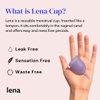 Lena Sensitive Menstrual Cup | Soft Reusable Beginner Period Cup | 12h Wear | Tampon, Pad, and Period Disc Alternative | Feminine Care Hygiene Products (Clear, Small)