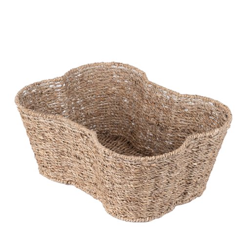 OtterPets Toy Bin for Pets, Bone Shape Basket, Seagrass Storage, Handmade, Dog Toy Bin Organizer