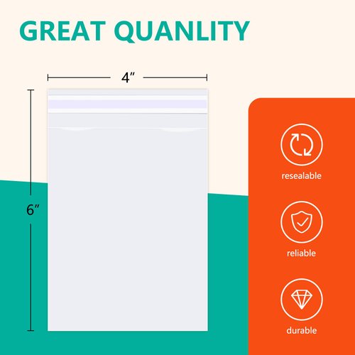 iMailer - 200 Pcs - 4" x 6" Clear Plastic Cellophane Bags - Self Sealing Cello Bags for Bakery, Cookies, Photo, Prints, A1 Cards, Envelopes