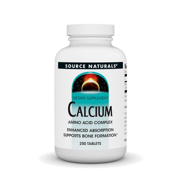 Source Naturals Calcium, Amino Acid Complex- Enhanced Absorption & Supports Bone Formation* - 250 Tablets