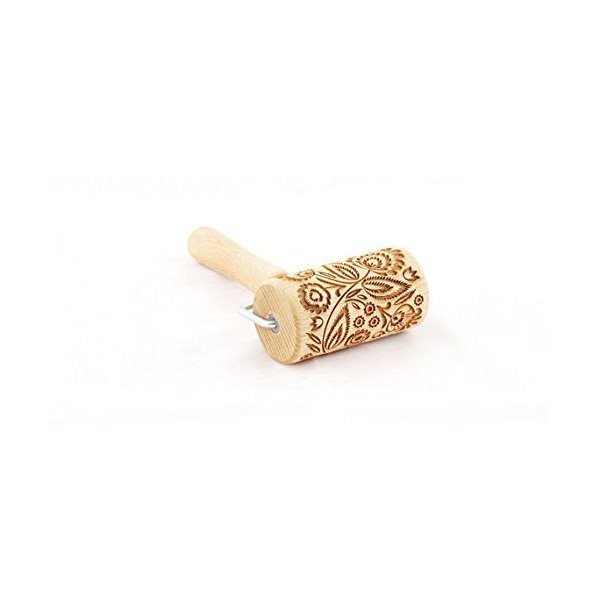 Rolling Pin Embossed With FOLK FLORAL Pattern For Baking Engraved cookies Size Roller 4 inch