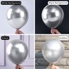 PartyWoo Metallic Silver Balloons, 50 pcs 12 Inch Silver Metallic Balloons, Silver Balloons for Balloon Garland or Arch as Wedding Decorations, Birthday Decorations, Party Decorations, Silver-G102