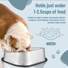 Nicelock Stainless Steel Dog Bowl, Slanted Dog Bowls, Tilted Angle Bulldog Feeder, Non-Slip & Non-Spill & Premium Material & Easier to Eat, for Flat-Faced Dog Breeds or Cats