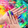 RARJSM Rubber Base Gel for Nails,Neon Gel Nail Polish Set,Neon Orange Green Blue Purple Yellow Rose Red Builder Base Gel in a Bottle Extension Gel Bright Summer Colors LED UV Cured Home Salon DIY