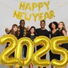 40 Inch Number 2025 Balloons Gold, Giant Foil Mylar Helium Balloons for 2025 New Years Party Decorations New Years Eve Party Supplies Decoracion De Año Nuevo 2025 Graduation | Gold