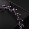 Teyglen Bride Wedding Crystal Hair Vine Full Purple Crystal Headband Bridal Hair Accessories Wedding Headpiece Handmade Rhinestone Hair Piece Headband for Women Girls (Purple)