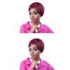 Short Human Hair Pixie Cut Wig for Black Women Short Wigs Human Hair Natural Color Pixie Wigs Wear and Go Glueless Full Machine Made Human Hair Wigs (99j)