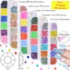 editTime 5 Boxes Shiny Colorful Nail Art Rhinestones Kit Crystals AB Flatback Jelly Mermaid Pearl Rhinestones Stones Gems with Pick Up Pen and Curved Tweezer (2mm)