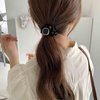 Iaceble Black Ribbon Hair Scrunchies Rope Satin Square Hair Tie Rope Elastic Silk Hair Band Ties Ponytail Holder Hair Rope Decorative Hair Accessories for Women and Girls Headdress