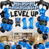 11th Video Game Birthday Party Decoration Balloons Game on Party Supplies Set Include Happy Birthday Banner Foil Balloon Latex Balloon Ideal for Kids Boys Party Room Indoors Outdoor Activities Decor