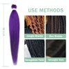 Purple Braiding Hair Pre stretched 16 Inch 3 Packs Kanekalon Pre-stretched Braiding Hair EZ Braid Yaki Texture Synthetic Hair Extensions for Crochet Box Braids