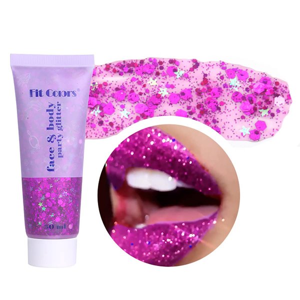 Body Glitter,Face Glitter Gel,Mermaid Sequins Liquid Self-Adhesive Glitter Gel,Chunky Glitter Eye Lip Hair Nail Festival Rave Accessories,Sparkling Body Glitter Gel for Women (Rose)