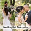 1 Pcs Crystal Wedding Hair Comb with 2 Pcs Rhinestone Bridal Hair Pins Pearl Crystal Hair Accessories for Bride Bridesmaids Flower Girls(Gold)