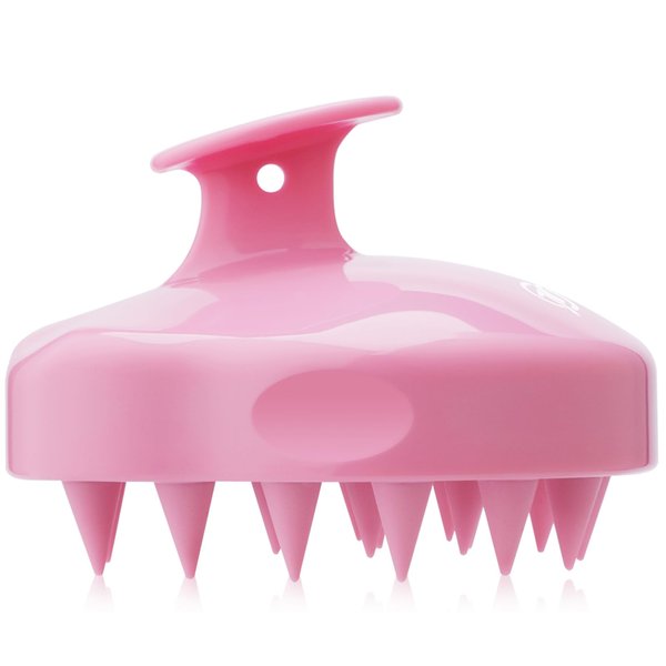 FREATECH Hair Scalp Massager Shampoo Brush with Soft Silicone Bristles for Scalp Care and Hair Growth, Shower Head Scalp Scrubber Exfoliator for Dandruff, Wet & Dry for Men, Women and Kids, Pink