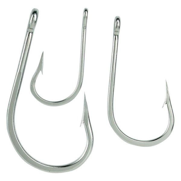 Mustad 7691S Big Game Southern and Tuna Stainless Steel Forged Fishing Hook | Fish Hook Tackle Equipment | Tapered Ring Knife Point, [Size 6/0, Pack of 10]