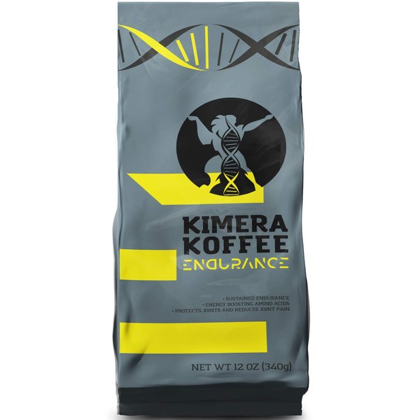 Kimera Koffee Organic Ground Coffee - 12 oz - Endurance Blend Medium Roast Ground Coffee with L-Tyrosine, Vitamin B12 and Glycine - Enjoy a Rich Organic Coffee Any Time of Day