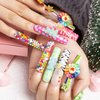 LOVFUL Handmade Press on Nails with Lovkashi Flower Design | Colorful Acrylic Stick On Nails | Reusable Full Cover Nails| 2.16in Long Square | H65 (M)
