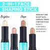 evpct 2in1 Face Shaping & Contouring Stick Cream Contour Concealer Bronzer Stick Makeup Kit for Face Highlighter Makeup Stick contorno maquillaje de maquillaje, NEW Universal Light +NEW Light Medium