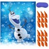 ROCWOHO Froze Christmas Party Pin The Nose on The Olaf Party Game for Kids Olaf Pin Game with Reusable Stickers Birthday Shower Party Supplies Activities