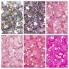 30000 Pcs Flatback Rhinestones for Crafts, Jelly Rhinestones for Tumblers 4 Size Pink Rhinestones for Nails Round Resin Gem Non-hotfix Rhinestone for Face Makeup Clothes Shoes