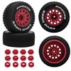 12mm/14mm/17mm Hex RC Wheels and Tires RC Truck Tires 1/10 Scale Tyres Detachable Replacement RC Car Tires for Arrma Senton Tires Slash Tires Axial Redcat Rc4wd Hex (Red)