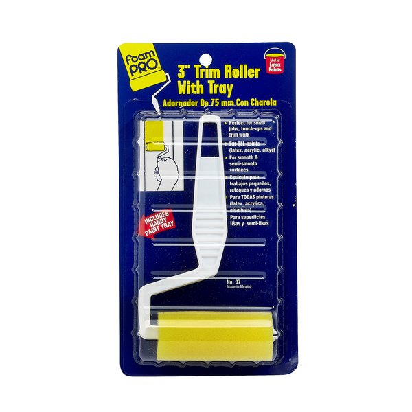 FOAMPRO 97 Trim Roller and Tray Kit, for Use with All Paints