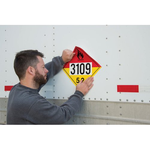 3109 Placard, Division 5.2 Organic Peroxide 25-pk. - 10.75" x 10.75" Removable Self Adhesive Economy Vinyl for Short-Term Applications, DOT Hazmat Compliant, J. J. Keller & Associates, Inc.