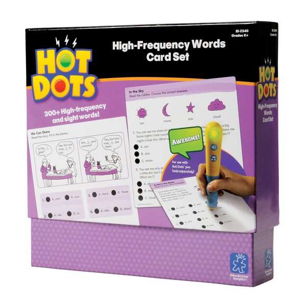 Educational Insights Hot Dots High-Frequency Words Card Set, 300+ Words, Homeschool Learning Workbooks, Reading Success, Ages 5+