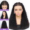 13X6 Braided Lace Front Wigs Human Hair Ready to Go Curly Wave Wigs for Black Women Pre Plucked Natural Hairline Deep Curly HD 180% Density Bob Wig Knotless Box Braids Wigs(braided wig, 16inch)