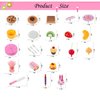 HenMerry 75PCS Birthday Cake Toy DIY Cutting Cake Play Set Kids Play Kitchen Food Pretend Play Cake Toy Best for Girls Birthday Party Gift (75PCS Pink)