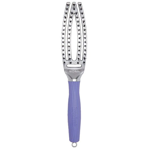 Olivia Garden FingerBrush Scalp-Hugging & Vented Combo Paddle Hair Brush (Ionic & 100% Boar Bristles) FBCO-PT (Petite)