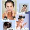 AUDTOPE 7Pcs Spa Headband and Wristband Set, Face Wash Headband Makeup Skincare Headband Wrist Bands Thick Puffy Sponge Bubble Headband Wrist Scrunchies Claw Clips for Washing Face, Black
