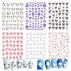 5D Kawaii Anime Nail Stickers, 6 Sheets Cute Cartoon Nail Decals for Nail Art Decoration, Perfect for Women and Girls, Pegatinas para Uñas