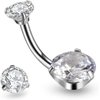 Jconly 14G Belly Button Ring with 316L Steel Piercing Needles and Clamp Belly Kit