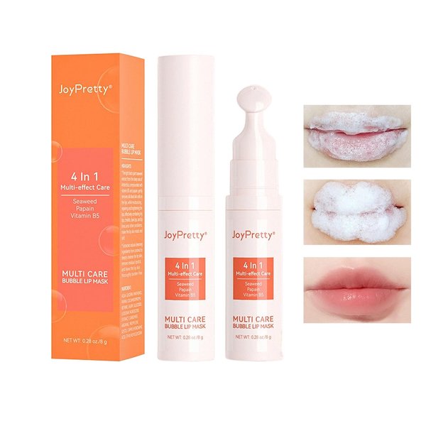 Bubble Lip Mask for Dry,Makeup Residue,Dullness,Lip Line | Moisturizing Lip Care Lip Mask with Vitamin B Fast & Self-Foaming Lip Repair Mask Softening, Smoothening 2Packs