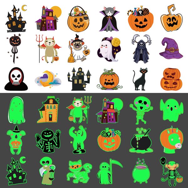 341 Styles Halloween Party Favors, Luminous Halloween Tattoos for Kids Halloween Party Decorations Halloween Stickers Toys Gifts for Kids, Halloween Goodie Bag Fillers Party Supplies (40 Sheets)