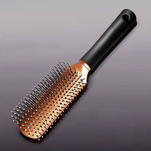 Leenchiry Rectangle Hair Brush Wet Hair Brush Detangler Brush for Blow Drying Anti-Static Nylon Bristle Hair Comb Brush Detangling Hair Brushes for Women and Men All Hair Types Curly and Straight Wet and Dry (Rectangle, Golden)