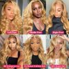 UMEGOOD 250% Density 13x6 HD Transparent Lace Front Wigs Human Hair Hair Pre-Plucked 13x6 Blonde Body Wave Glueless Light Brown Lace Front Wigs Human Hair