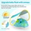 Swimbobo Baby Swimming Float Inflatable Infant Pool Float Ring with Sun Protection Removable Canopy for Kids Aged 3-36 Months Fun on The Water（Blue+Canopy,L）