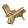 Solid Brass Y Ball Valve 3 Male Thread with Comfort Grip for Oil and Gas Hoses Connector Splitter Adapter