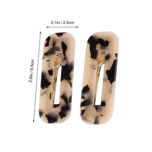 Lurrose 2 Pcs Tortoise Shell Hair Clips Leopard Barrettes Vintage Hair Clip for Girls